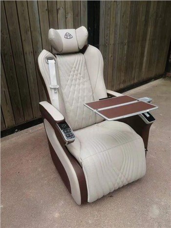 Læder Van Seat With Folding Table Board